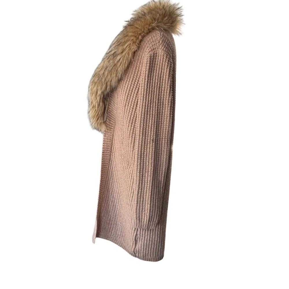 Lilly Pulitzer Adelaine Faux Fur Cardigan Sweater Heathered Tiki Hut Small S - Picture 5 of 12